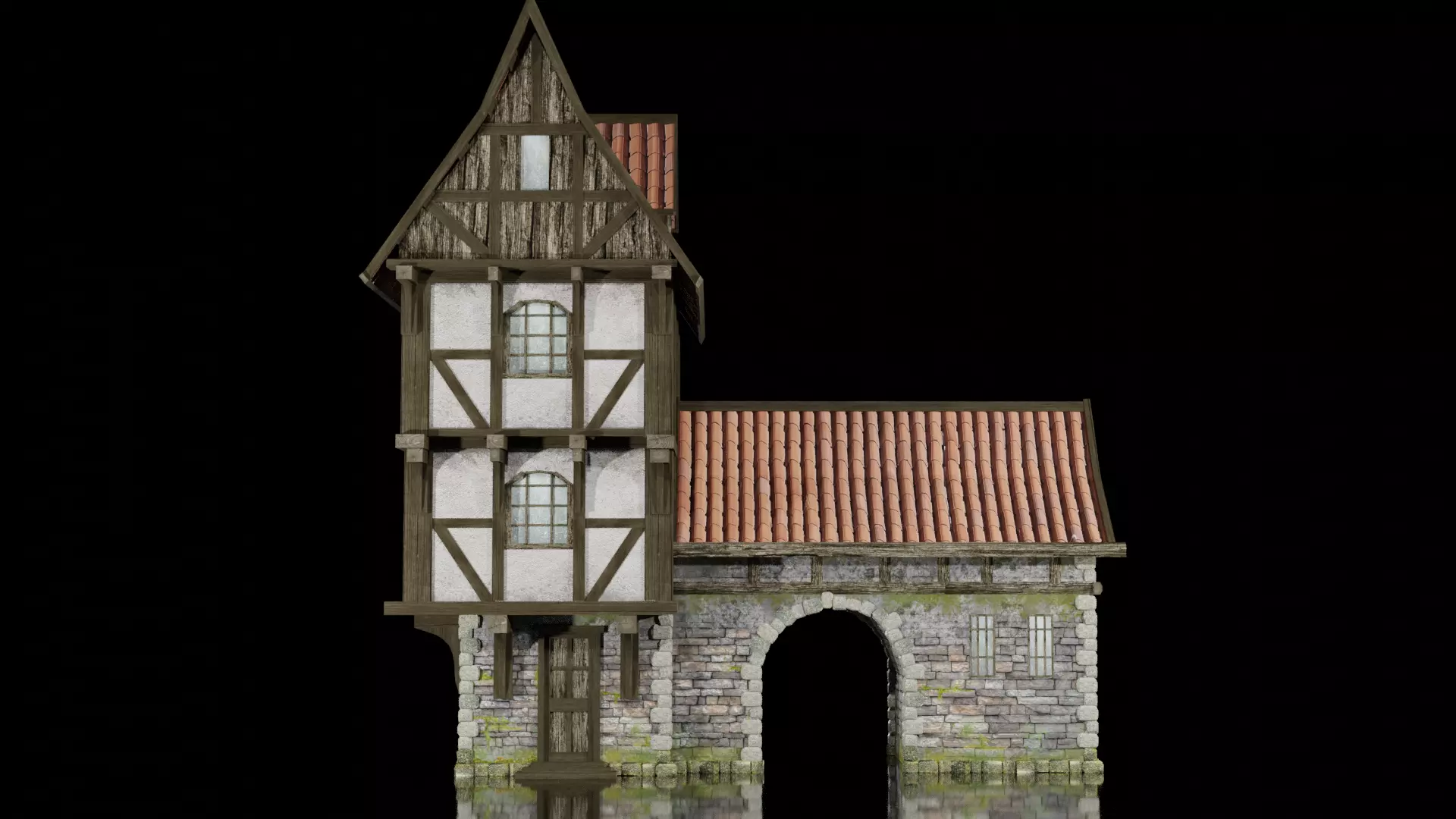 MEDIEVAL HOUSE Low-poly 3D model_0