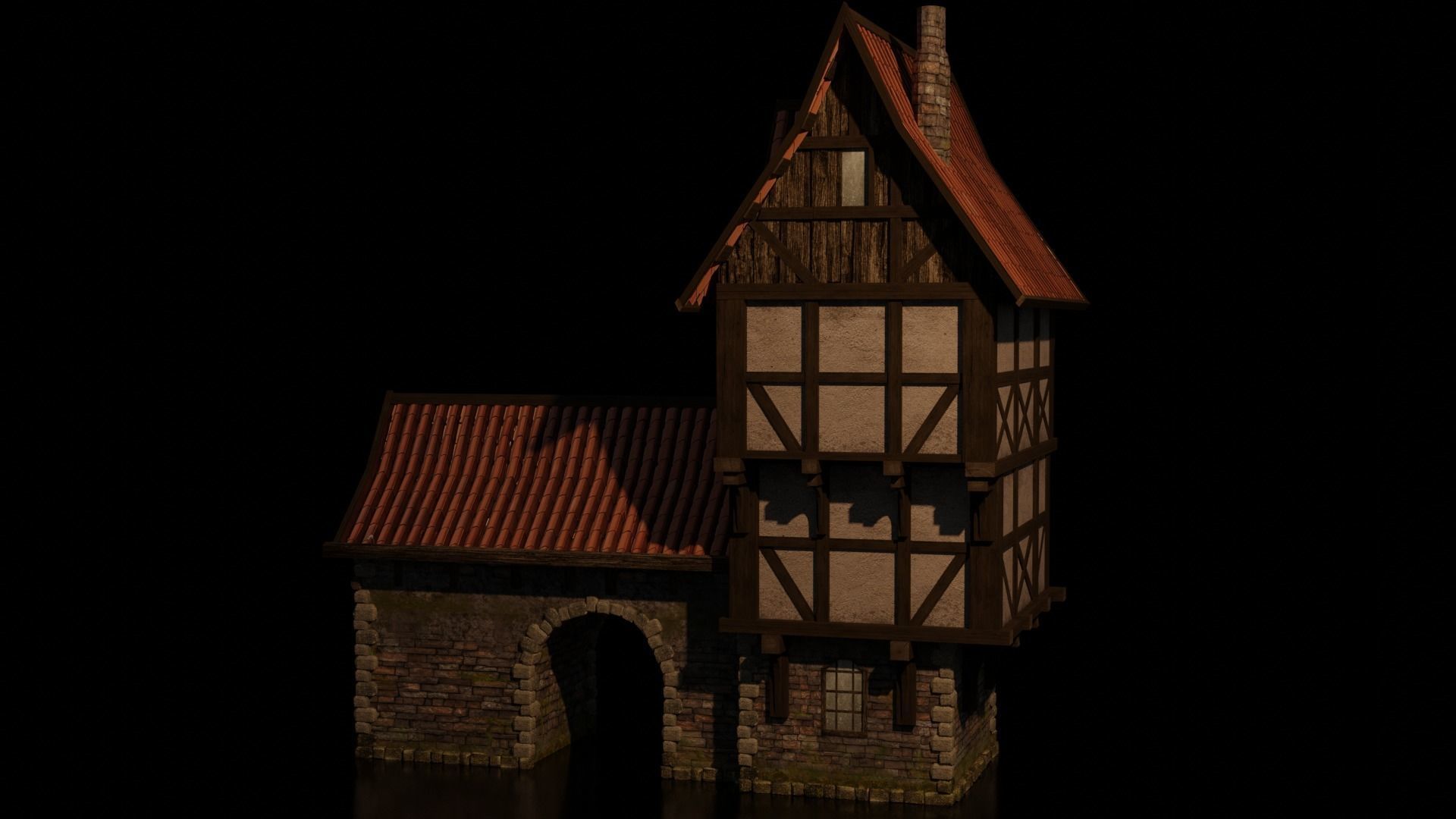 MEDIEVAL HOUSE Low-poly 3D model_5