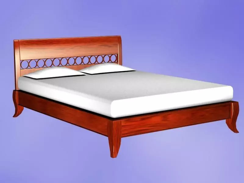 Bed model king size frame plans 3D model_0