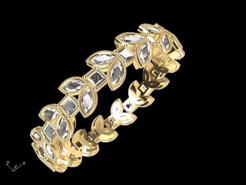 marquise princess cut eternity ring stl verified  3D print model_1