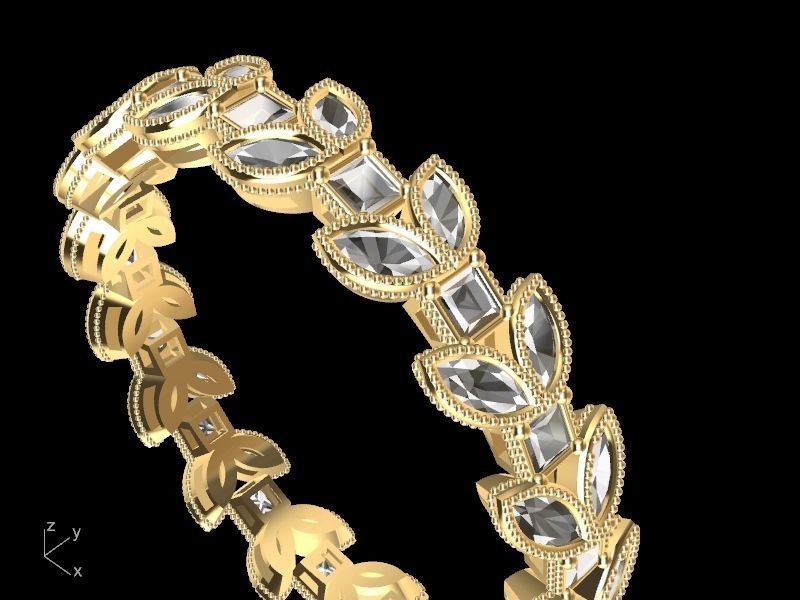 marquise princess cut eternity ring stl verified  3D print model_11