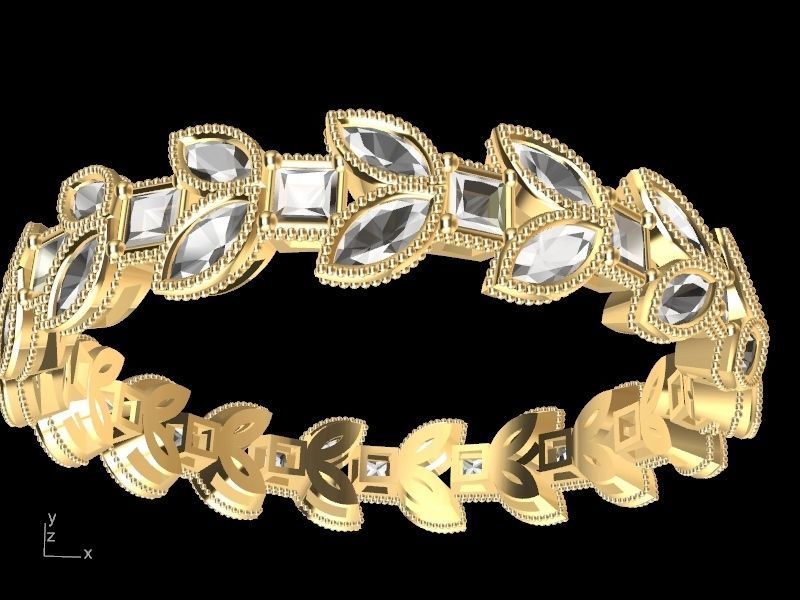 marquise princess cut eternity ring stl verified  3D print model_17
