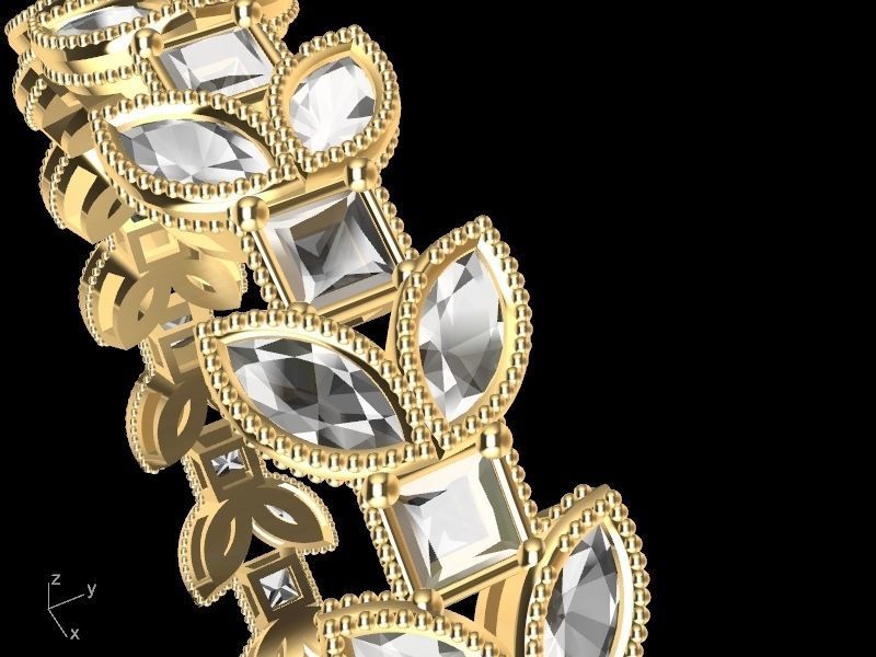 marquise princess cut eternity ring stl verified  3D print model_15