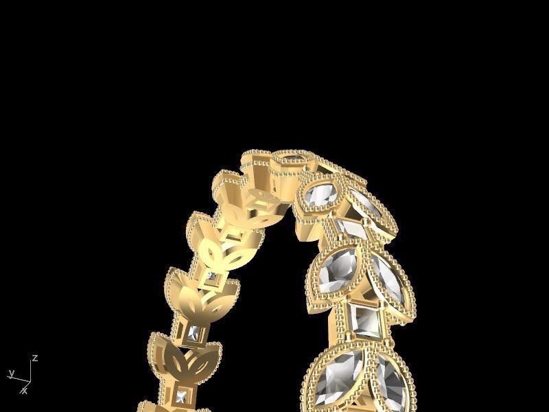 marquise princess cut eternity ring stl verified  3D print model_18