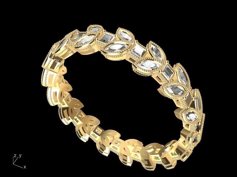 marquise princess cut eternity ring stl verified  3D print model_3