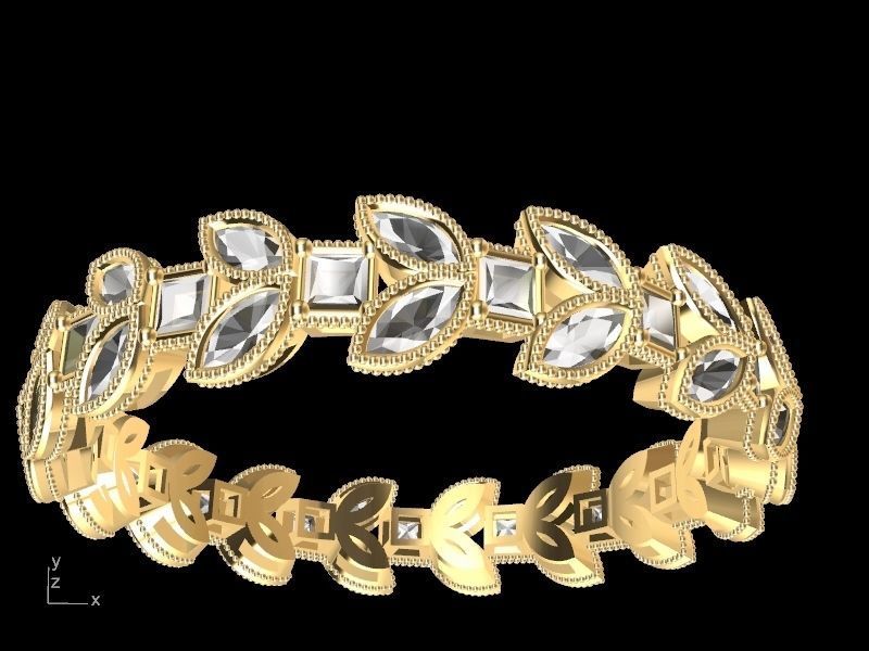 marquise princess cut eternity ring stl verified  3D print model_9