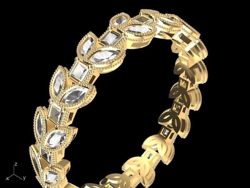 marquise princess cut eternity ring stl verified  3D print model_12