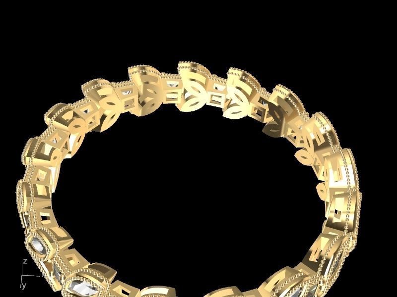 marquise princess cut eternity ring stl verified  3D print model_5