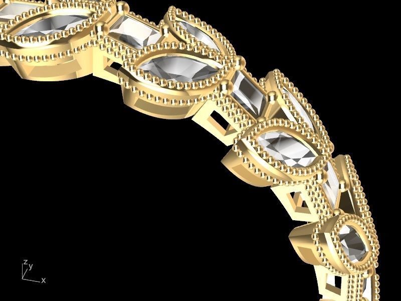 marquise princess cut eternity ring stl verified  3D print model_13