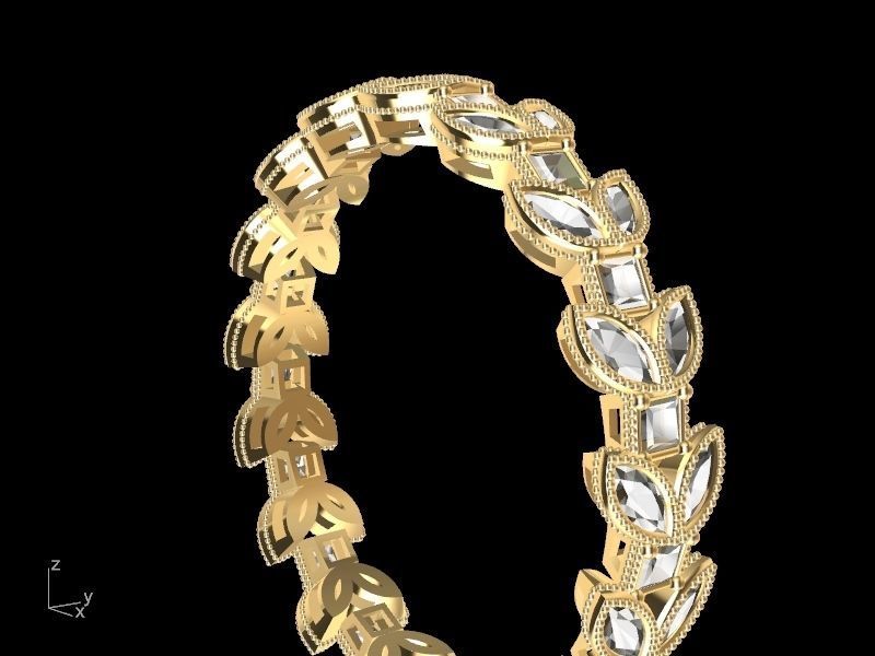 marquise princess cut eternity ring stl verified  3D print model_7