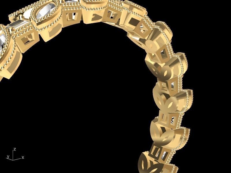 marquise princess cut eternity ring stl verified  3D print model_8