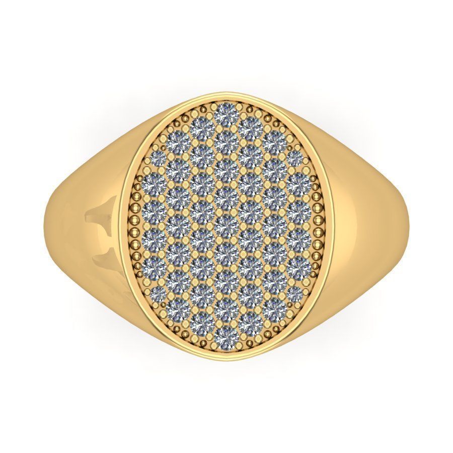 Signet rings set ELLIPSE top 3D print model_5