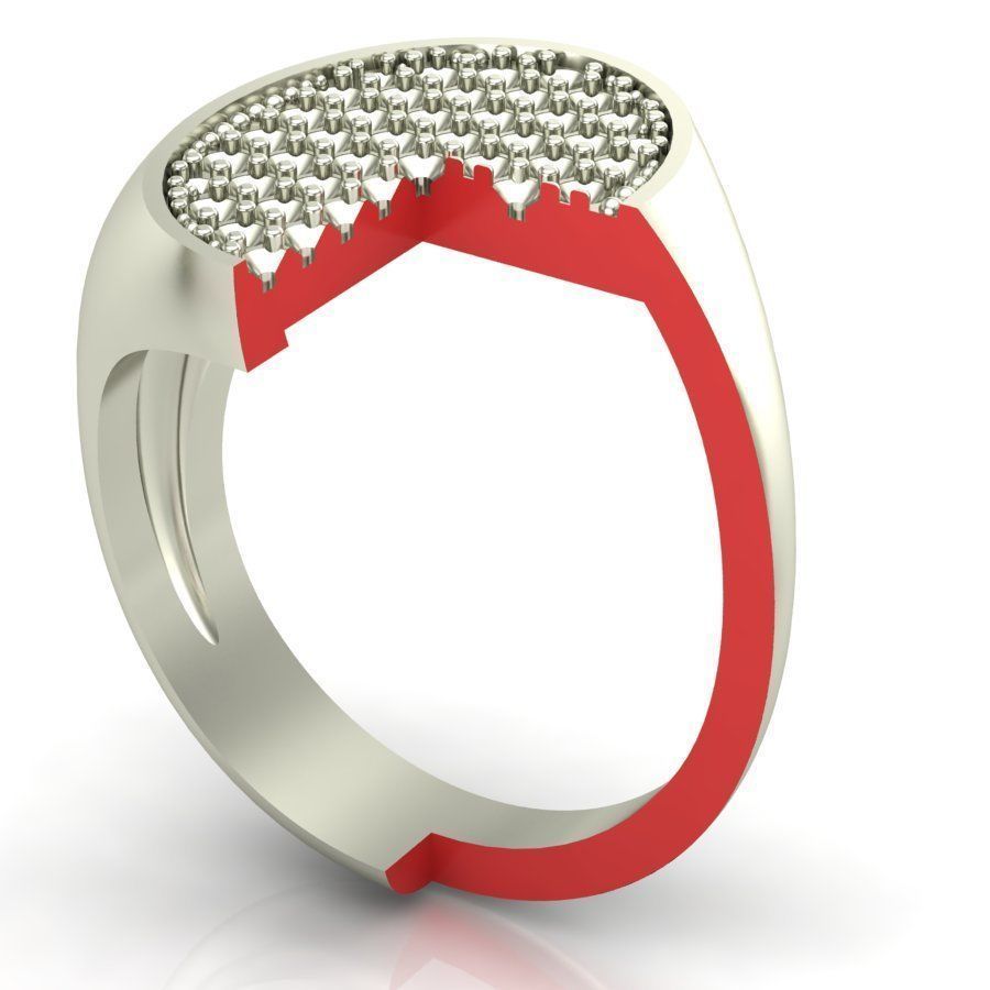 Signet rings set ELLIPSE top 3D print model_9
