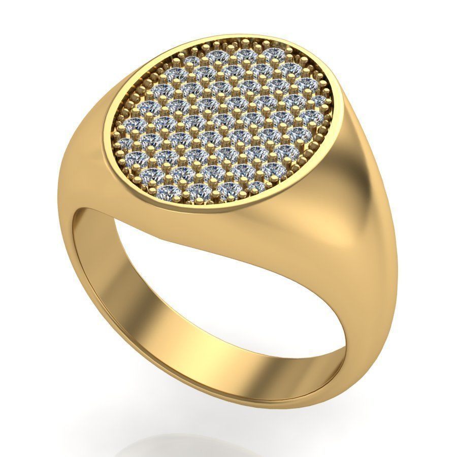 Signet rings set ELLIPSE top 3D print model_4