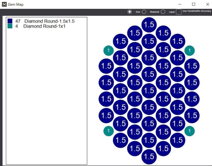 Signet rings set ELLIPSE top 3D print model_16