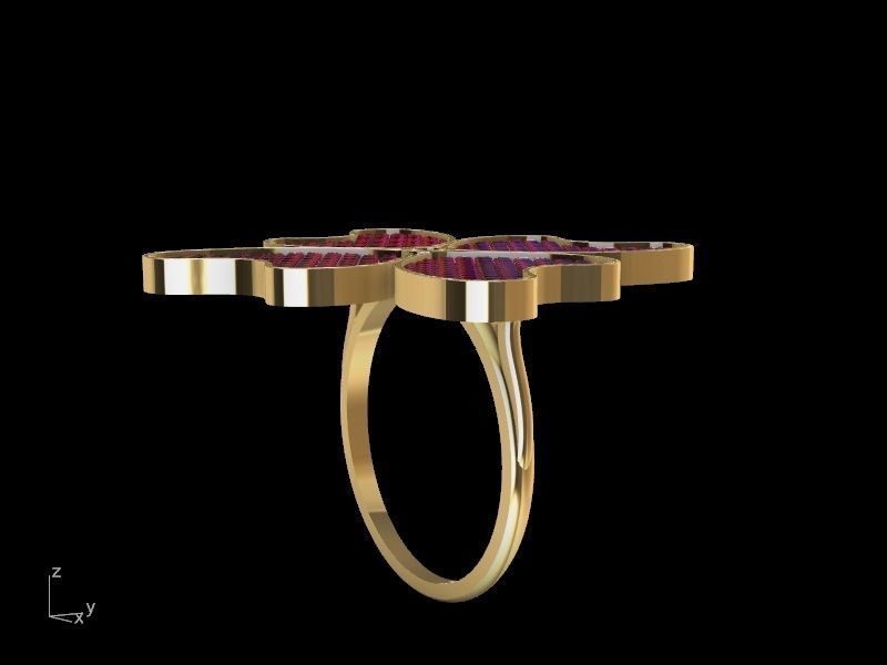 INVISIBLE SETTING Floral RING stl verified  3D print model_19