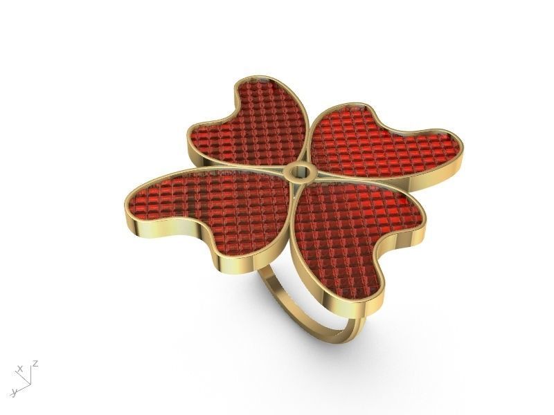 INVISIBLE SETTING Floral RING stl verified  3D print model_8