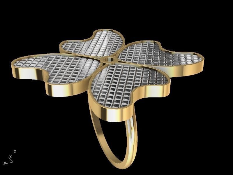 INVISIBLE SETTING Floral RING stl verified  3D print model_14