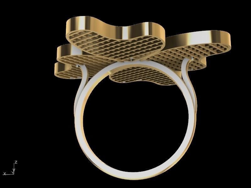 INVISIBLE SETTING Floral RING stl verified  3D print model_15