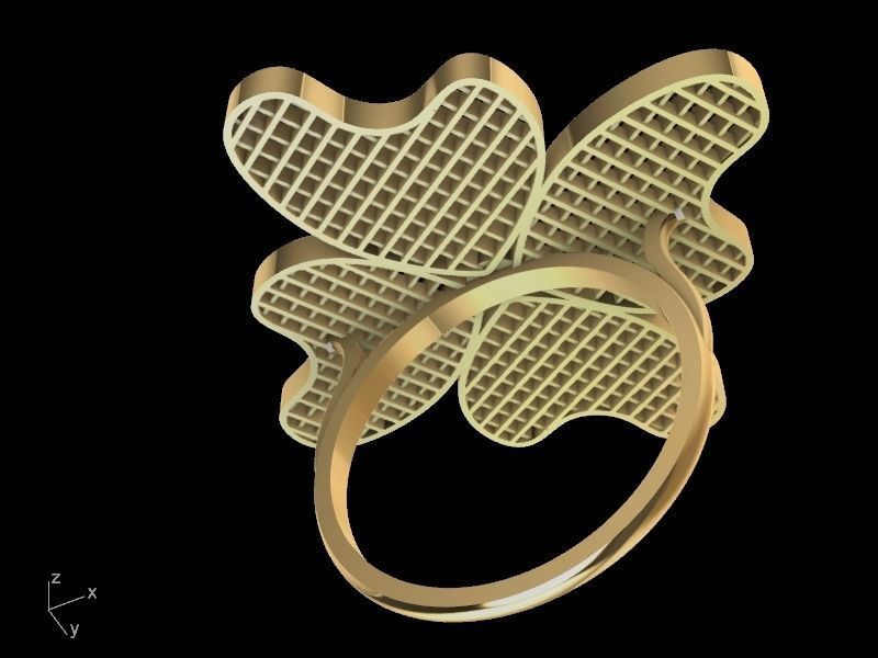 INVISIBLE SETTING Floral RING stl verified  3D print model_23