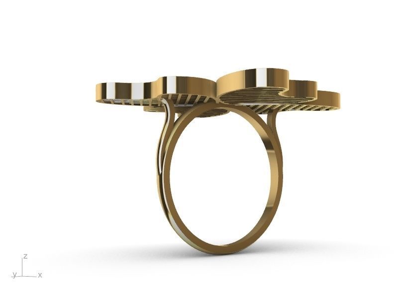 INVISIBLE SETTING Floral RING stl verified  3D print model_4