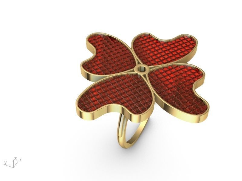 INVISIBLE SETTING Floral RING stl verified  3D print model_5