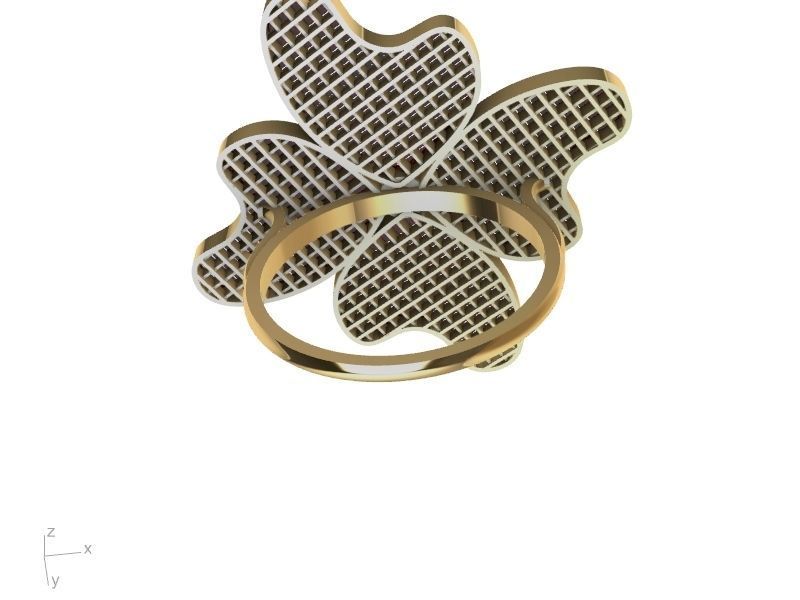 INVISIBLE SETTING Floral RING stl verified  3D print model_2