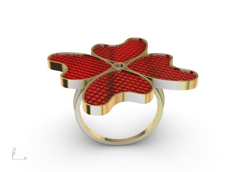INVISIBLE SETTING Floral RING stl verified  3D print model_1