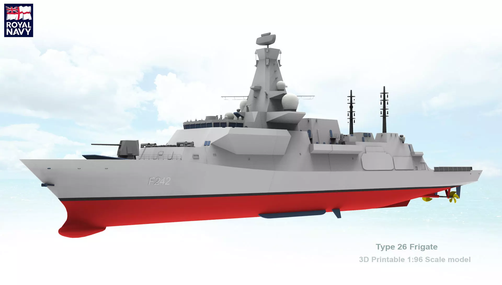 Type 26 City Class Frigate 3D print model 3D print model_0