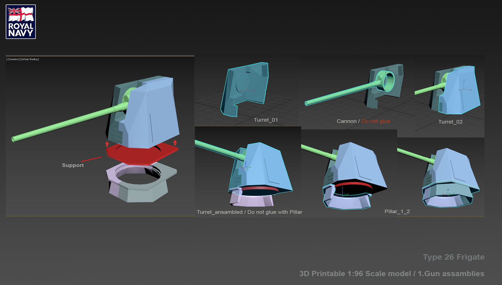 Type 26 City Class Frigate 3D print model 3D print model_11