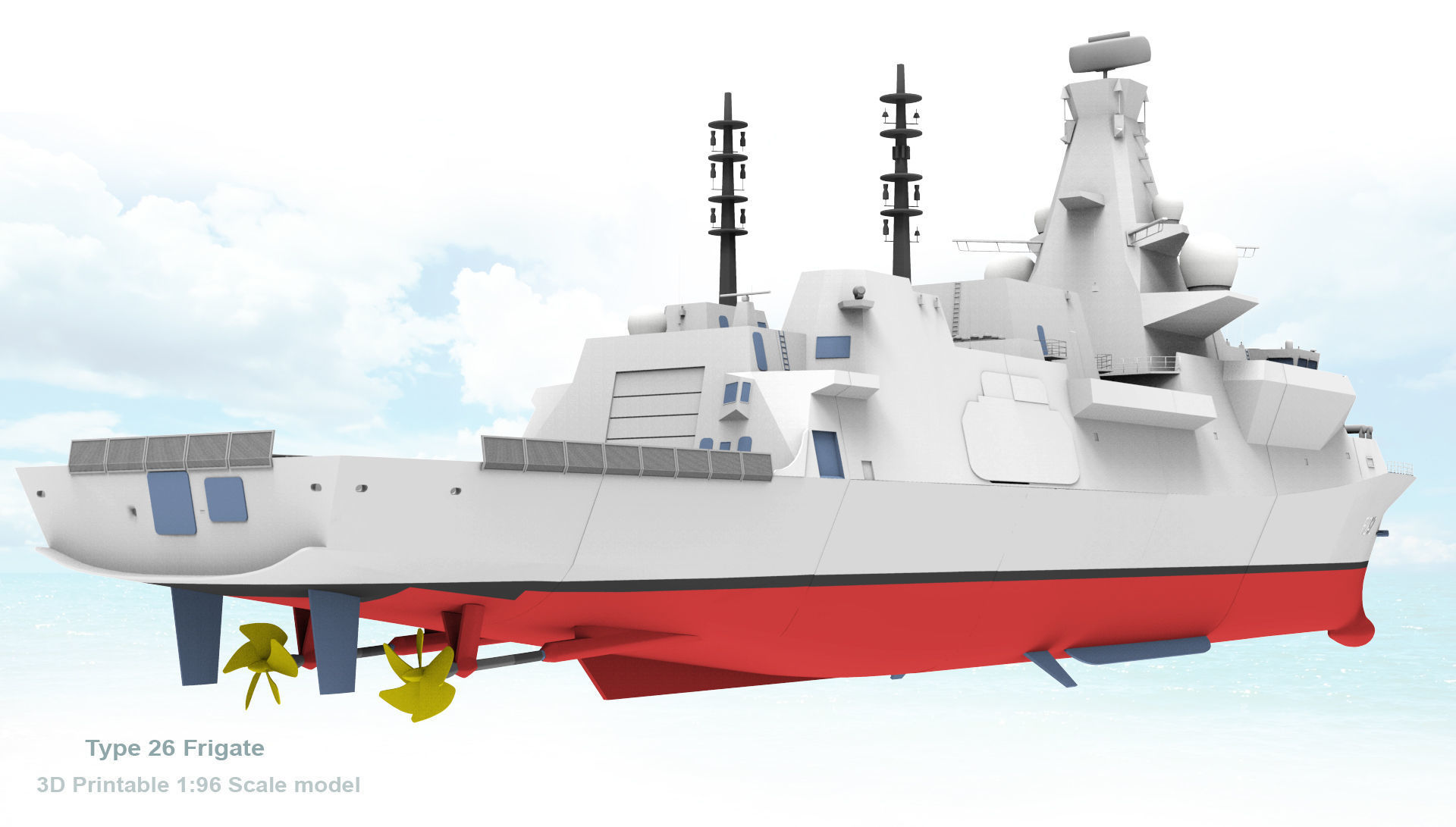 Type 26 City Class Frigate 3D print model 3D print model_3
