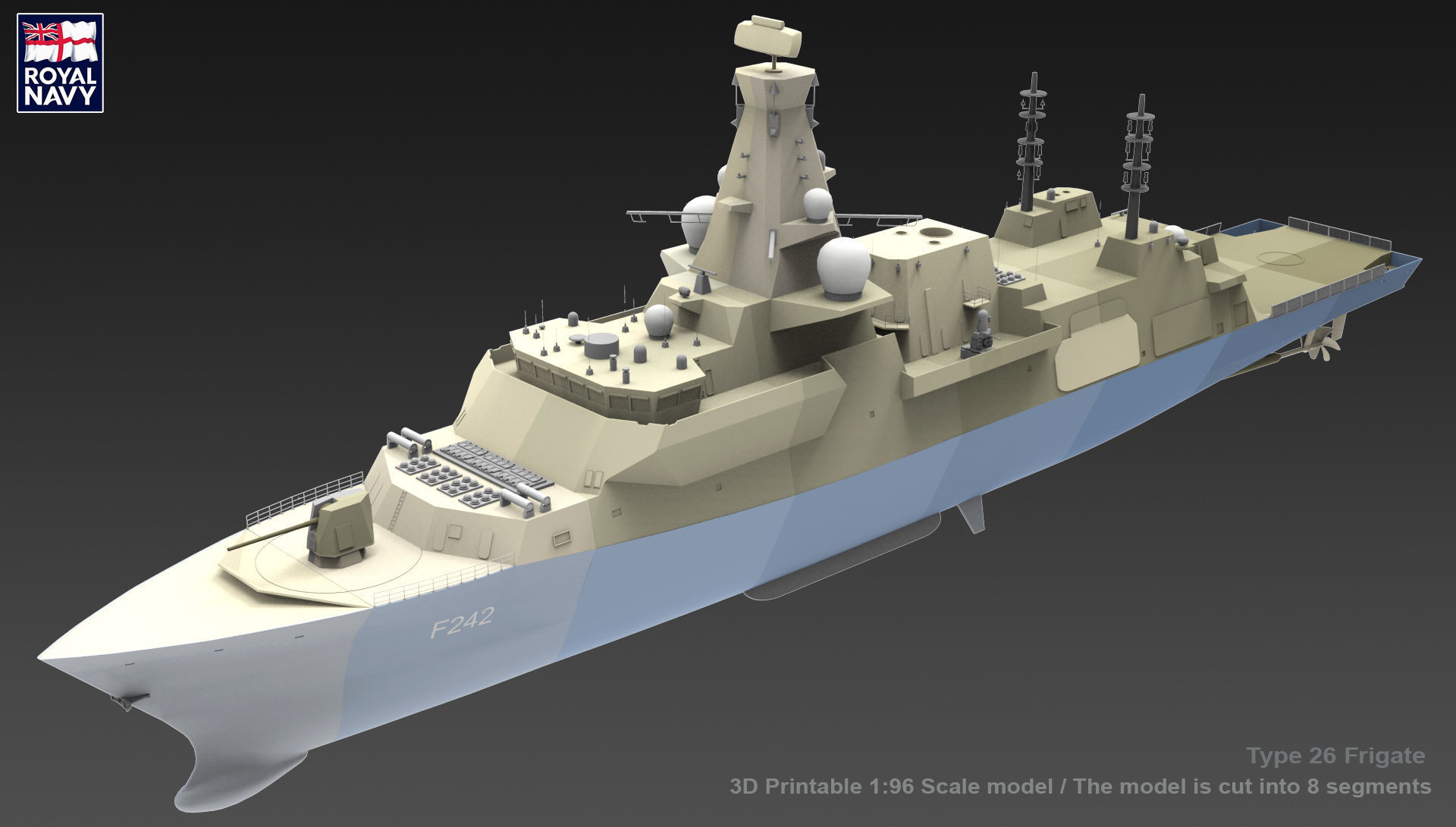 Type 26 City Class Frigate 3D print model 3D print model_10