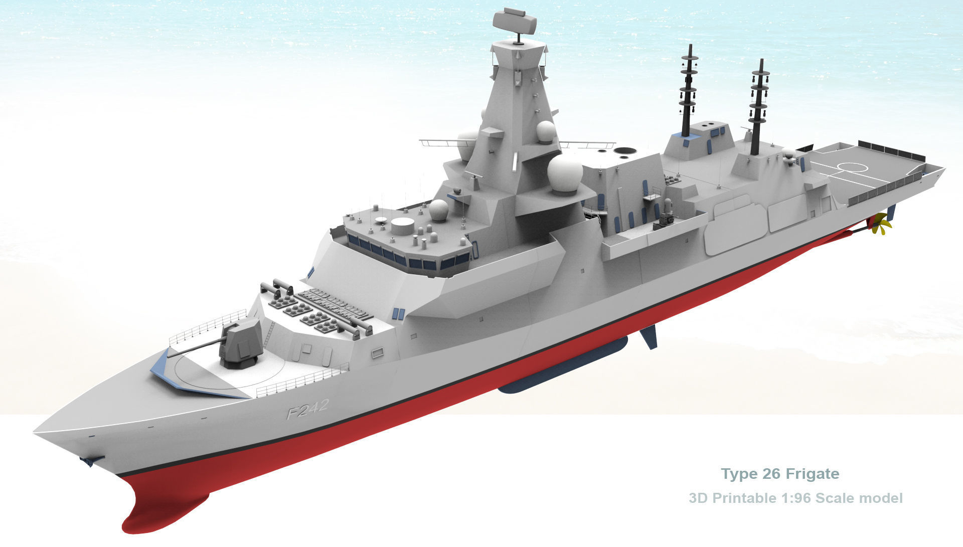 Type 26 City Class Frigate 3D print model 3D print model_1