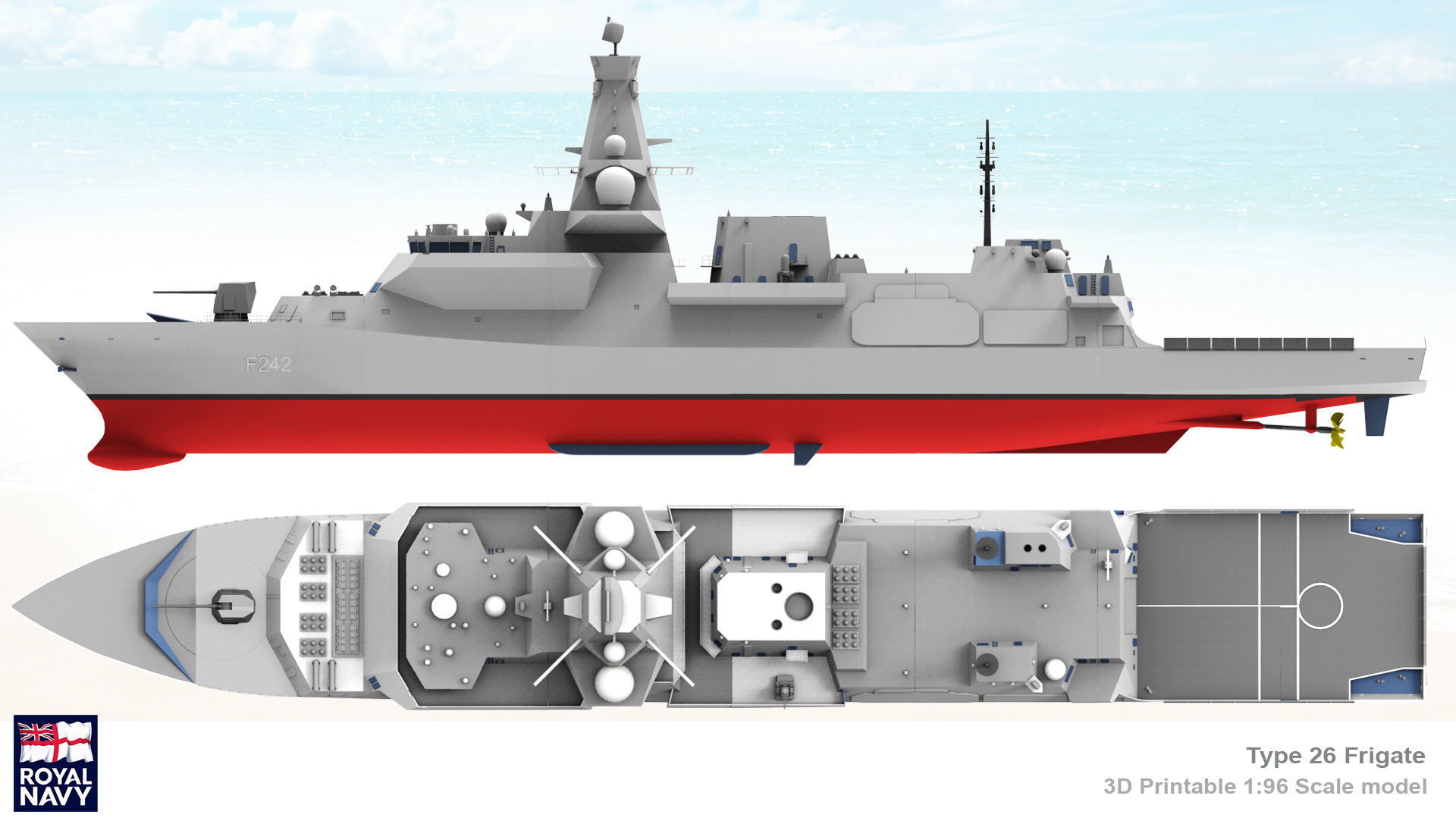 Type 26 City Class Frigate 3D print model 3D print model_6