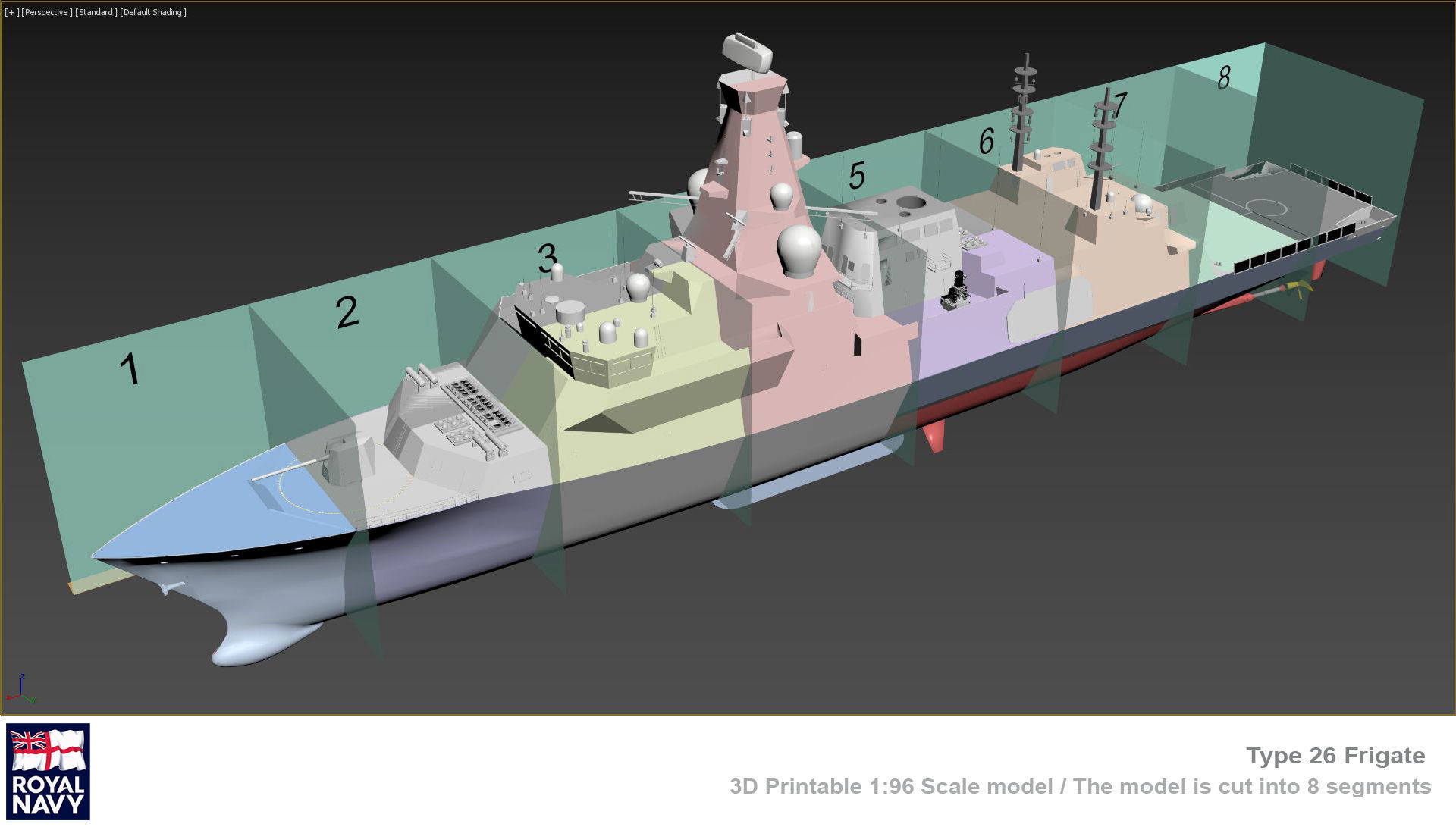 Type 26 City Class Frigate 3D print model 3D print model_8