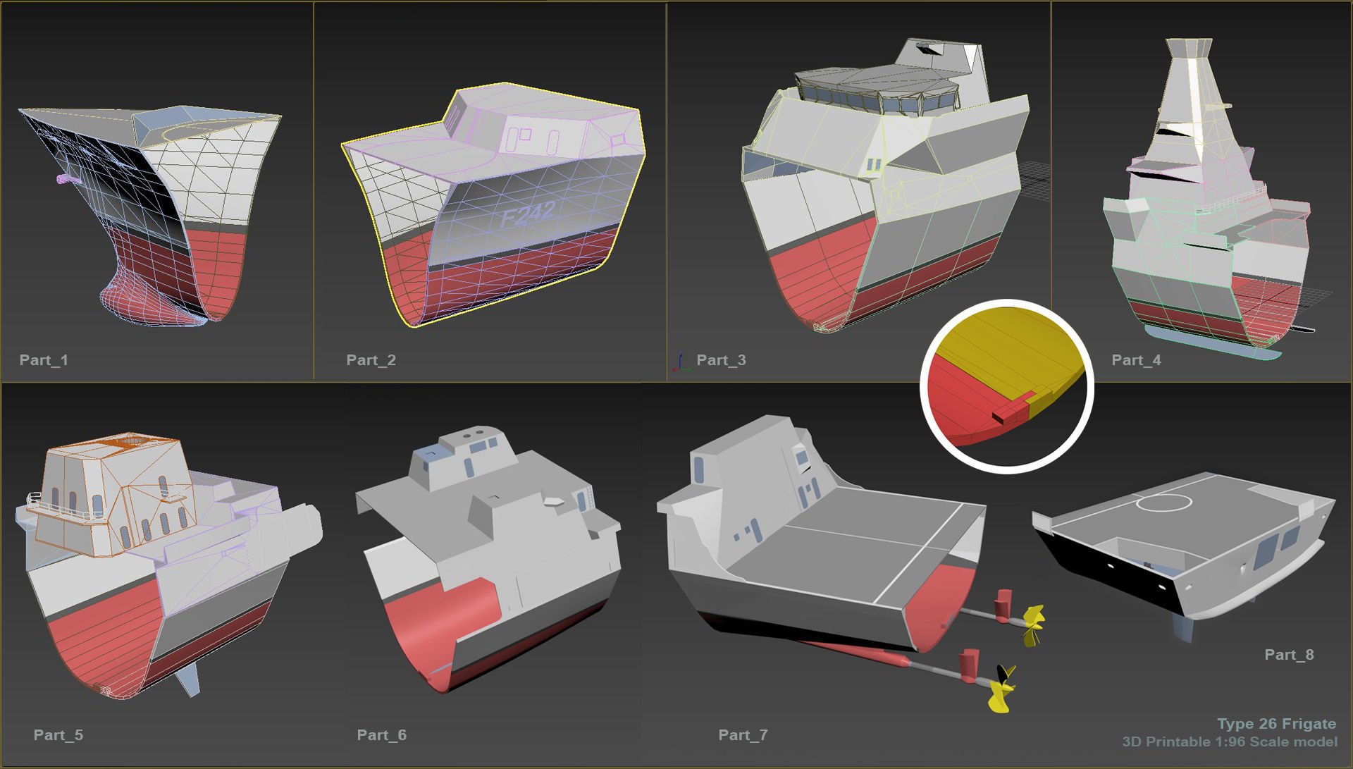 Type 26 City Class Frigate 3D print model 3D print model_9