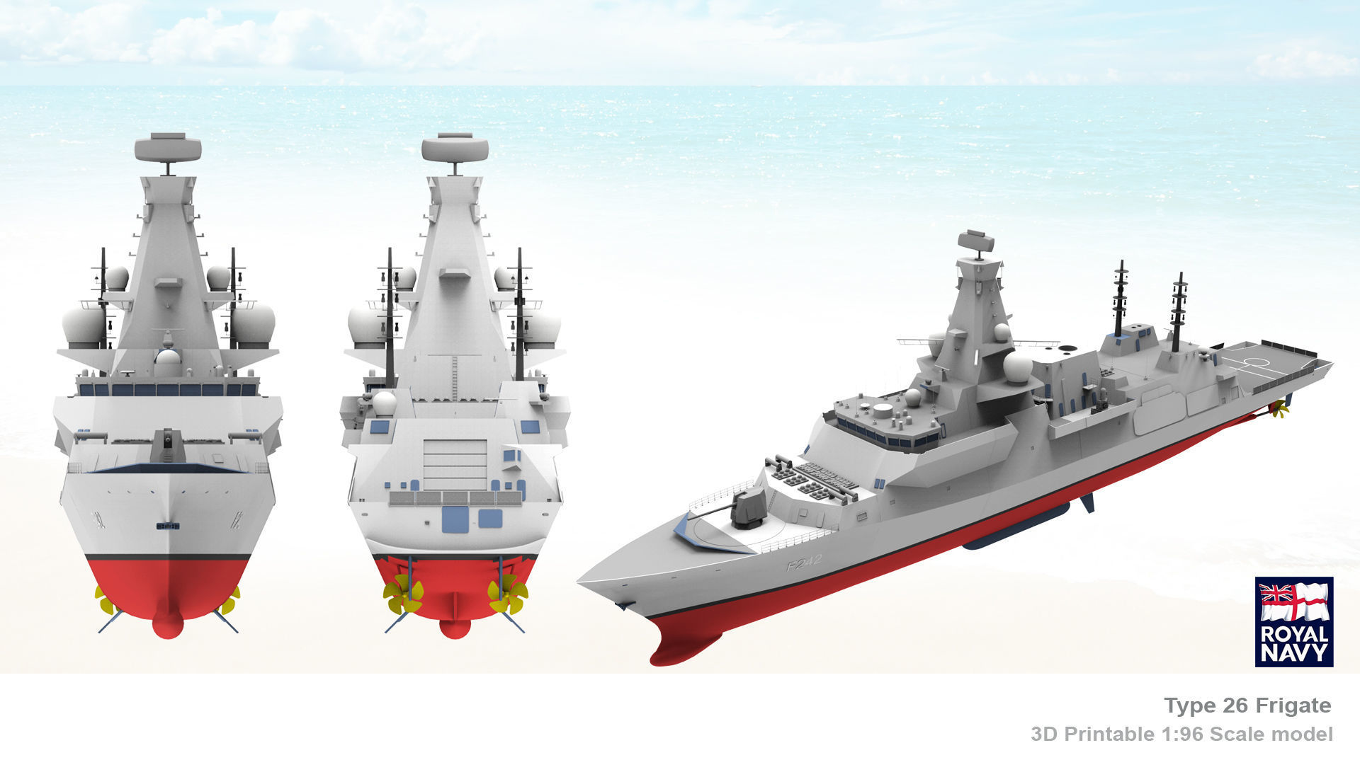 Type 26 City Class Frigate 3D print model 3D print model_7