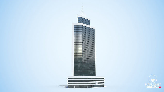 Office Building Day and Night Low-poly 3D model 3