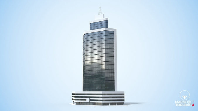 Office Building Day and Night Low-poly 3D model 2