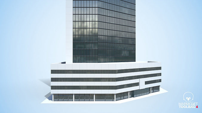Office Building Day and Night Low-poly 3D model 7