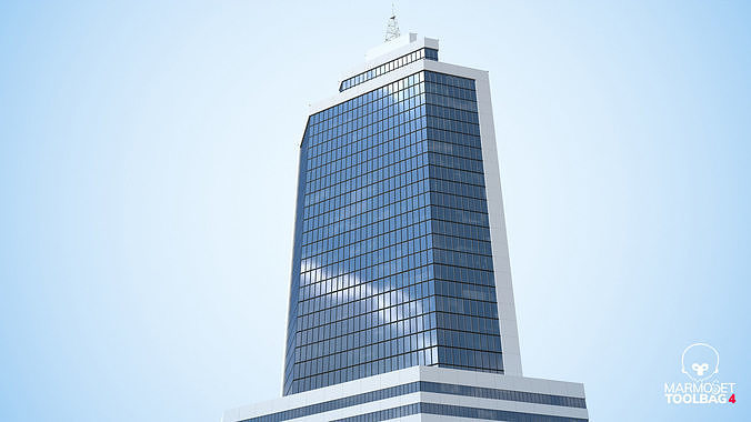 Office Building Day and Night Low-poly 3D model 4