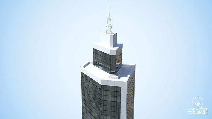 Office Building Day and Night Low-poly 3D model 6