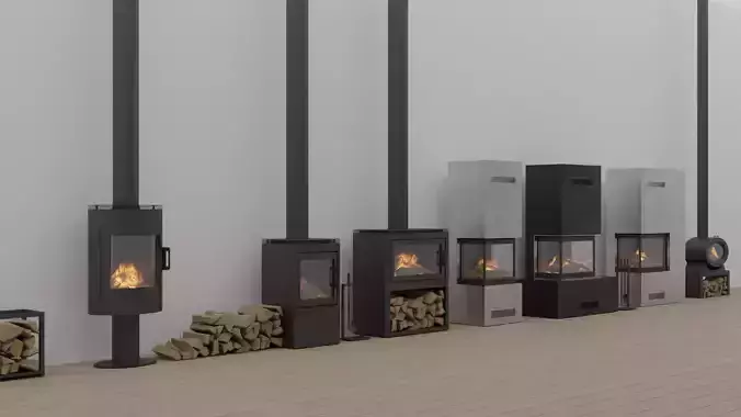 Set of fireplaces 7 pieces