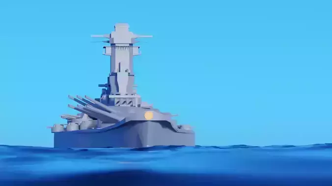 IJN Yamato Low-poly 3D model