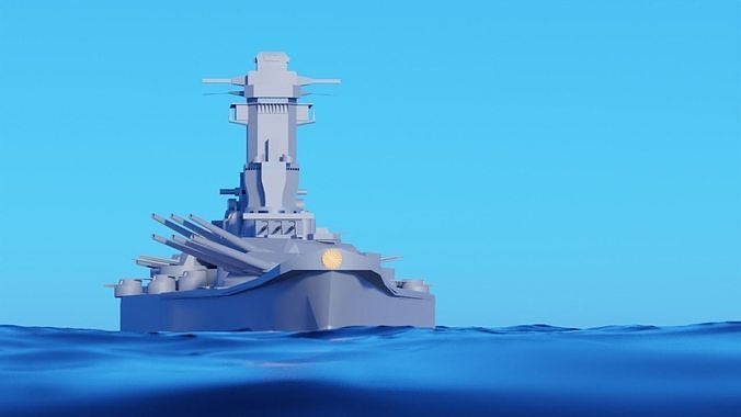 IJN Yamato Low-poly 3D model