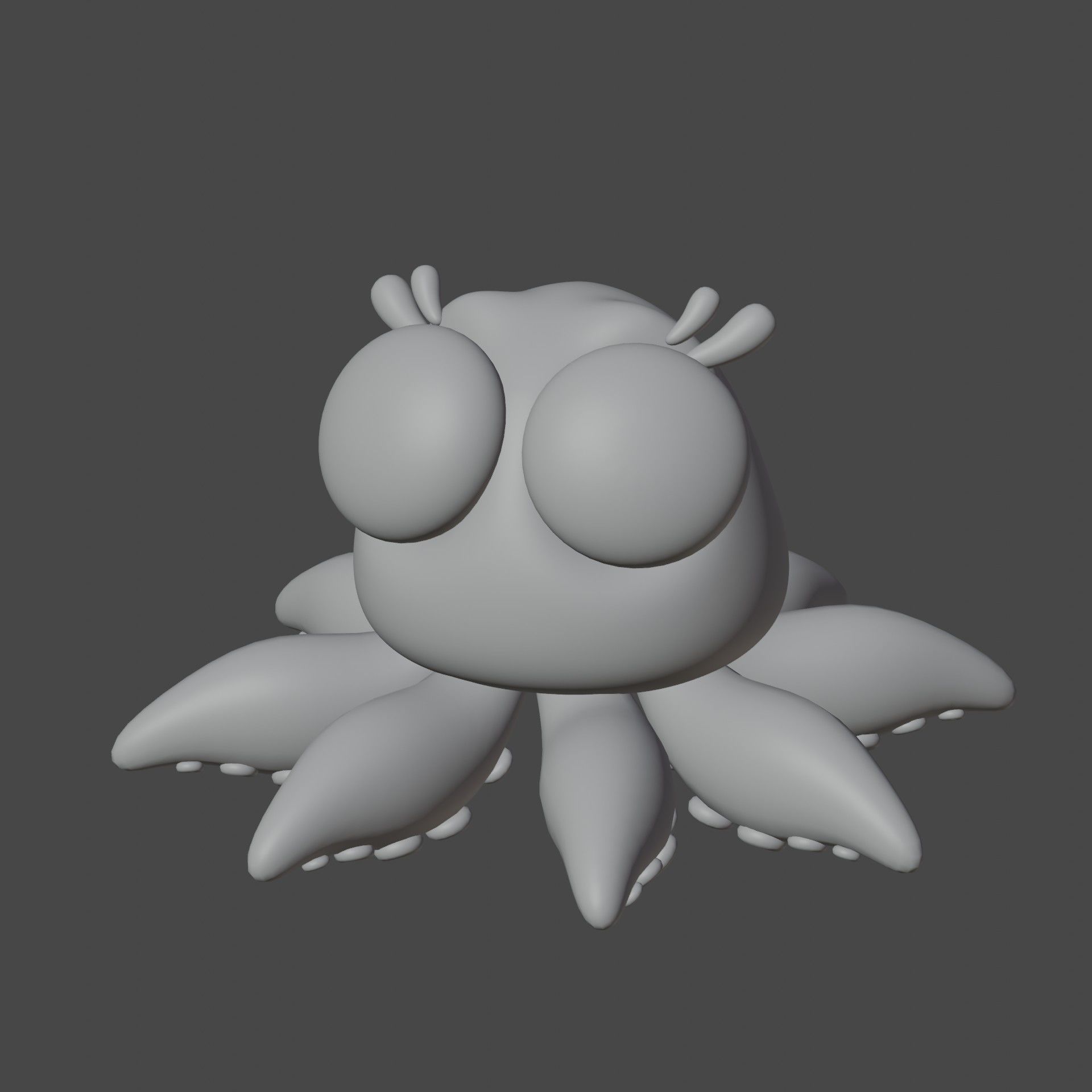 octopus cute Low-poly 3D model_2