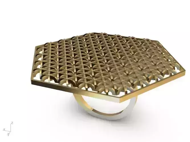 hexagon jali ring stl verified 
