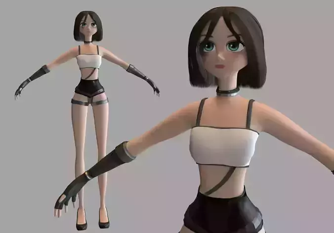 woman in black and white