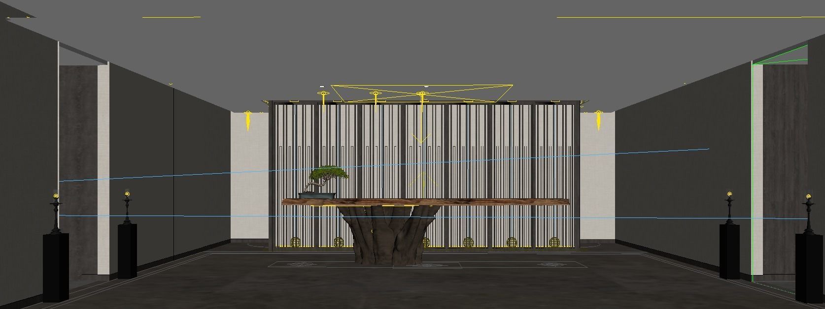 Spa reception lobby 3D model_2
