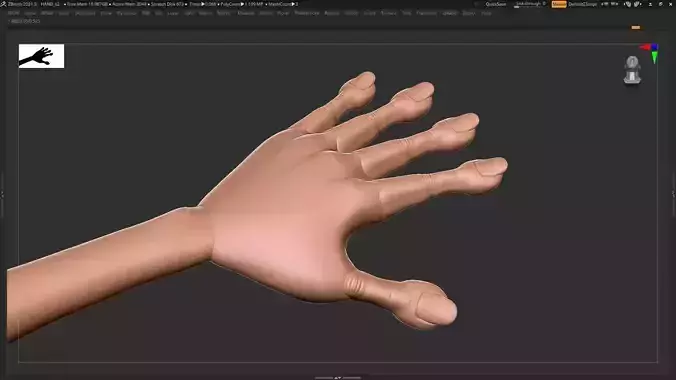 ZBrush Stylized Hand Basemesh - Hand Style 2